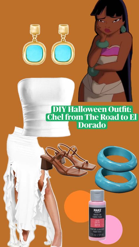 Chel El Dorado Halloween Costume, Road To Eldorado Costume, Chel El Dorado Outfit, Chel El Dorado Costume, Road To El Dorado, Velma Halloween Costume, Halloween Diy Outfit, Cheetah Halloween Costume, Cheetah Costume