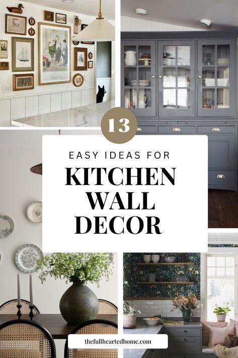 Modern Kitchen Wall Decor Ideas - Full Hearted Home Kitchen Art Gallery Wall, Wall Decoration For Kitchen, Photo Wall Kitchen Ideas, Large Wall Kitchen Decor, Wall Decor In Kitchen Ideas, Random Wall In Kitchen, Small Kitchen Wall Decor Ideas Modern, Large Wall Decor Kitchen Ideas, Modern Farmhouse Kitchen Art