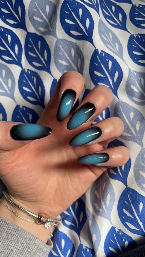 Blue black turquoise nail inspiration for long acrylic nails Tiffany Blue And Black Nails, Black Turquoise Nails, Teal And Black Nails, Nails Edgy, Edgy Y2k, Water Nails, Turquoise Nails, Black Nail Designs, Black Turquoise