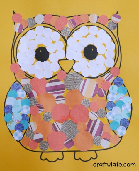 Collage For Kids, Collage Art Ideas, Easy Collage, Bird Crafts Preschool, Owl Collage, Art Ideas For Kids, Adaptive Art, Work Planning, Kids Collage