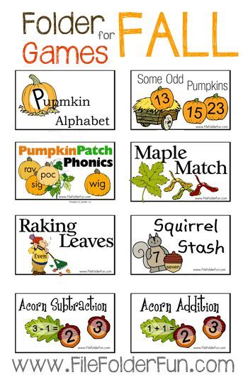 Free Fall Themed File Folder Games Thanksgiving Games For Kids, File Folder Activities, Fall Lessons, Free Games For Kids, Fall Games, Thanksgiving Preschool, File Folder Games, Fall Preschool, Folder Games