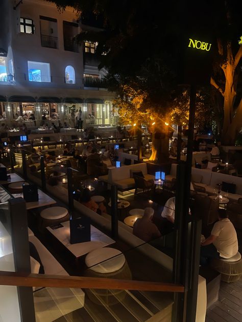 Marbella Nightlife, Nobu Marbella, Marbella Restaurants, Marbella Aesthetic, Spain Aesthetics, Restaurant Aesthetic, Puerto Banus, 21 Birthday, Photo Insta