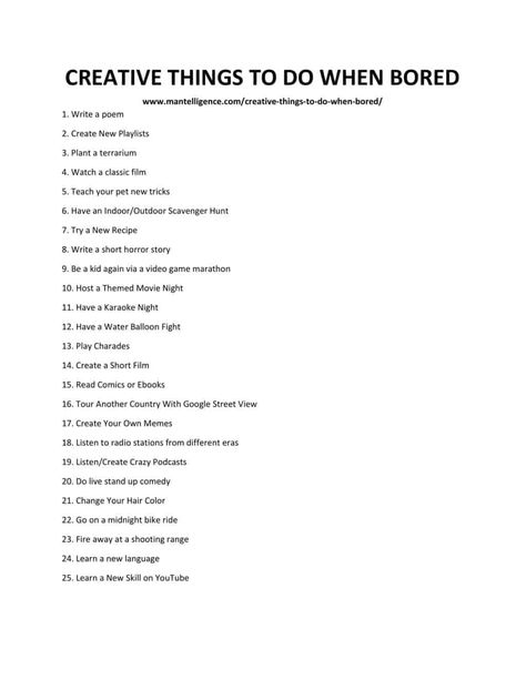 CREATIVE THINGS TO DO WHEN BORED-1 Things To Do When Bored With Husband, Things To Search When Bored, Things I Can Do When Im Bored, Interesting Topics To Research When Bored, Interesting Things To Do When Bored, Things To Research For Fun, What To Research When Bored, Cool Things To Know, Random Things To Research When Bored