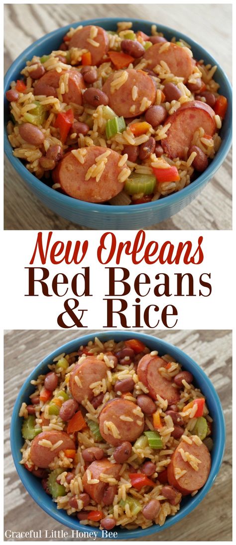 New Orleans Red Beans, Red Beans And Rice Recipe Easy, Red Bean And Rice Recipe, Red Beans Rice, Red Beans N Rice Recipe, New Orleans Recipes, Red Beans And Rice, Meat Recipes For Dinner, Healthy Weeknight Meals