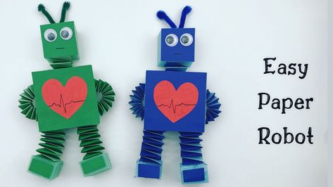 Paper Robot Craft / How to Make Robot With Paper At Home / Paper Craft / Moving Paper Toy | paper, toy, robot | Paper Robot Craft / How to Make Robot With Paper At Home / Paper Craft / Moving Paper Toy #craft #papercraft #toys | By Crafty Cart - Facebook Robot Papercraft, Paper Robot, Make A Robot, Robot Craft, Recycled Robot, Nursery Crafts, Papercraft Ideas, Diy Robot, Craft Easy