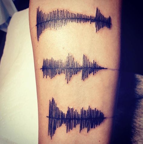 Voice Memo Tattoo, Voice Tattoo, Andrew Tattoo, Sound Wave Tattoo, Song Tattoos, Music Tattoo Designs, Warrior Tattoos, Getting A Tattoo, Sound Wave