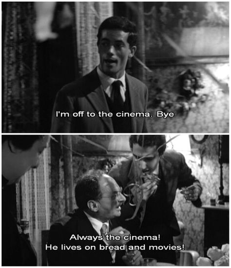 cinema bread movies pão Cinephile Quotes, Rocco And His Brothers, Old Movie Quotes, Cinema Lover, Best Movie Lines, Luchino Visconti, Cinema Quotes, Famous Movie Quotes, Disney Songs