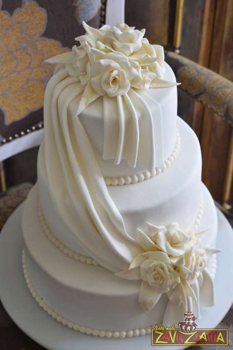 White Wedding Cake#Elegant Cakes#White Roses Cake#Svadbene torte# White Roses Cake, Svadbene Torte, Wedding Cake Elegant, Cake Elegant, Roses Cake, Wedding Cakes Elegant, White Wedding Cake, Elegant Wedding Cakes, Rose Cake