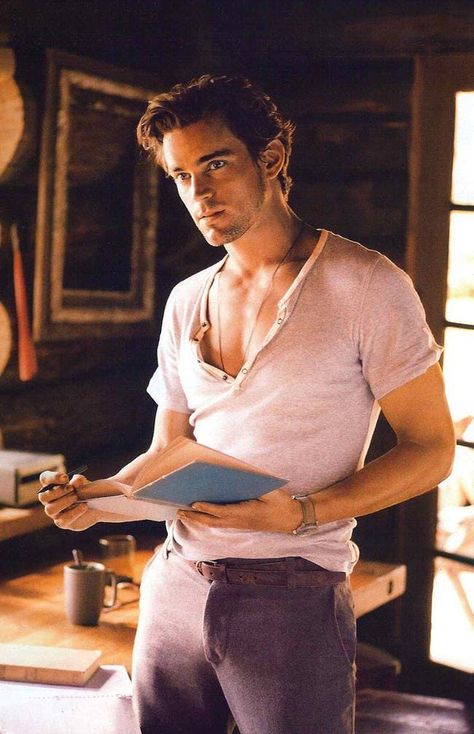 Matt Bomer in Buttoned Rib Cuff T-Shirt Matt Bomer White Collar, The Normal Heart, Neal Caffrey, Alex Pettyfer, Ricky Dillon, Joey Graceffa, Alexis Bledel, Nora Roberts, Shane Dawson