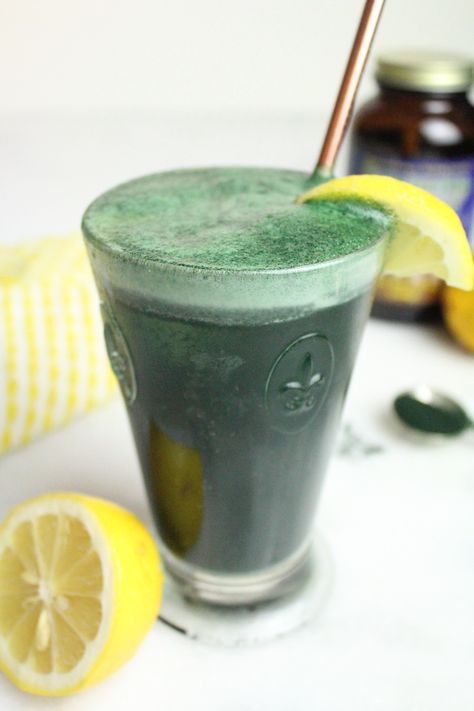 Spirulina Lemonade | The Refined Hippie Spirulina Lemonade, Easy Lemonade Recipe, Most Nutrient Dense Foods, Spirulina Powder, Lemonade Recipe, Lemonade Recipes, Super Greens, Nutrient Dense Food, Travel Workout