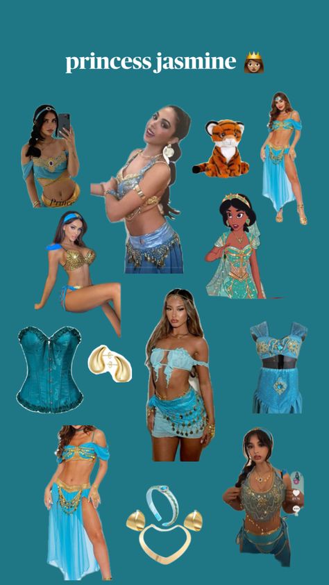 Jasmine Costume Women Diy, Hot Jasmine Costume, Jasmin Princess Costume, Jasmine Outfit Ideas Disney Princess, Jasmine And Rajah Costume, Cute Jasmine Costume, Princes Jasmin Outfit, Jasmine Live Action Outfits, Jasmine Corset Costume