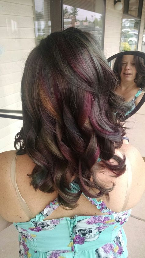 Oil Slick hair. #nofilter #nophotoshop #natural light @ Salon Mia in Sequim, WA. Oil Slick Hair Color Brunettes Peekaboo, Oil Spill Hair, Oil Slick Hair Color, Attainable Goals, Oil Slick Hair, Brown Ombre Hair Color, Slick Hair, Hair Rainbow, Hair Dye Tips