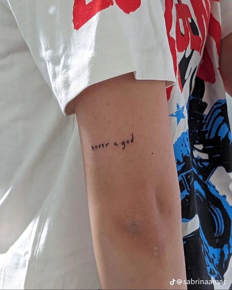 Always An Angel Never A God Tattoo Boygenius, I Was Born Sick But I Love It Tattoo, Tolerate It Tattoo, Boy Genius Tattoo, Boygenius Tattoo Ideas, Scott Street Tattoo, Always An Angel Never A God Tattoo, Landslide Tattoo, Normal People Tattoo