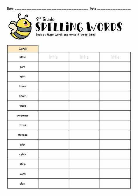 Grade 2 Spelling Words Worksheets, Year 2 Spelling Words, 2nd Grade Spelling Worksheets, Spelling Words Worksheets, Spelling Practice Activities, Spelling Practice Worksheets, Word Work Worksheets, Spelling Bee Words, Learning Room