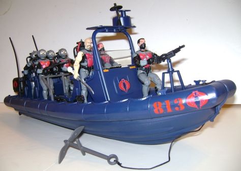 GI Joe Boat Toys | New KitBash: The Cobra EELs Patrol Boat - HissTank.com Armadura Ninja, Gi Joe Vehicles, Custom Gi, Lego Baby, Patrol Boat, Gi Joe Characters, Action Force, Old School Toys, Gi Joe Cobra