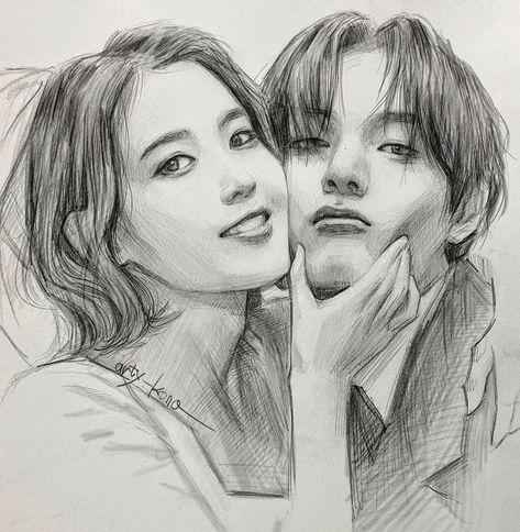 Iu Sketch, Korean Fanart, Drawings Of Animals, Paints On Canvas, Hope Art, Pencil Sketch Images, Easy Love Drawings, Animation Art Sketches, Love Wins