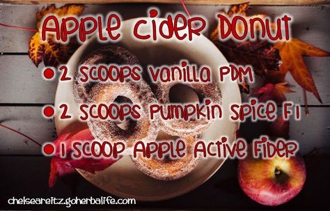 Apple Cider Donut Herbalife Nutrition   Shop @ chelseareitz.goherbalife.com Herbal Baking, Herbalife Protein Powder, Herbalife Snacks, Herbalife Pins, Shake Ideas, Apple Cider Donuts Recipe, Herbalife Protein, Nutrition Bar, Herbalife Products