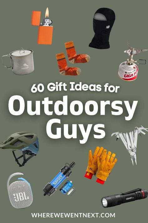 Gifts for Outdoorsy Guys: 60 Gift Ideas They'll Love Outdoorsy Gifts For Him, Gifts For The Outdoorsman, Camping Gifts For Him, Gifts For Outdoorsy Boyfriend, Outdoorsmen Gifts, Gifts For Outdoorsmen, Outdoor Gift Ideas, Novelty Gifts For Men, Outdoorsy Gifts