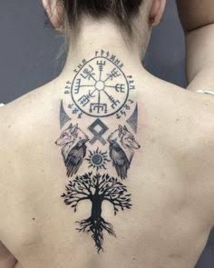 Viking Tree Of Life Tattoo, Meaningful Tattoos For Girls, Swedish Tattoo, Viking Tree Of Life, Liberty Tattoo, Small Wave Tattoo, Pagan Tattoo, 42 Tattoo, Viking Tattoo Symbol