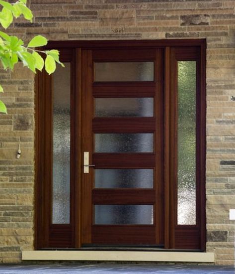 Modern Front Door Ideas Entrance, Mahogany Front Door, House Main Door, Modern Exterior Doors, House Main Door Design, New Ceiling Design, Contemporary Front Doors, Front Door Design Wood, Main Entrance Door Design