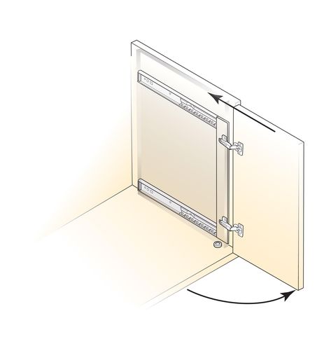 Concealed Door Slides - Lee Valley Tools Concealed Door, Sliding Cabinet, Overlay Hinges, Sliding Cabinet Doors, Diy Cabinet Doors, Cabinet Door Hardware, Appliance Garage, Lee Valley Tools, Lee Valley