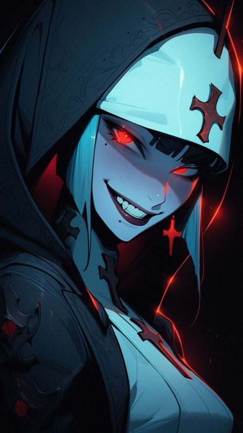 Vampire Nun Art, Nun Character Design, Nun Fanart, Nun Character, Demon Nun, Nightmares Art, Female Anatomy, Game Character Design, Character Designs