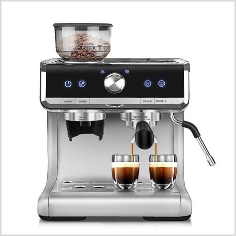 Espresso Machine With Grinder & Steam Wand, Bonsenkitchen Professional 15 Bar All in One Espresso Coffee Maker Machine for Ho Barista Coffee Machine, Coffee Grain, Coffee Maker Machine, Automatic Espresso Machine, Milk Pitcher, Cappuccino Coffee, Best Coffee Maker, Automatic Coffee Machine, Pressure Pump