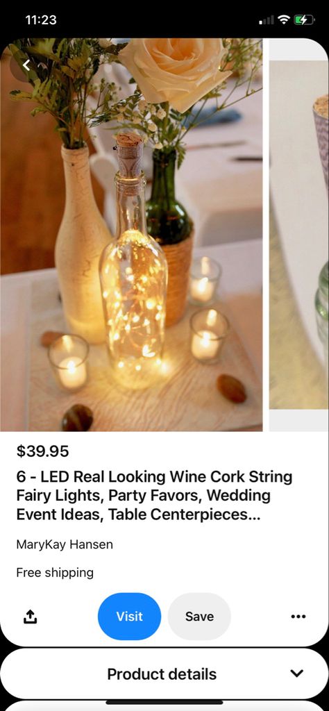 Fairy Light Centerpiece Wedding, Fairy Light Centerpiece, Lighted Centerpieces, Wedding Table Ideas, Centerpiece Wedding, Fairy Light, Fairy String Lights, Wine Cork, Table Ideas