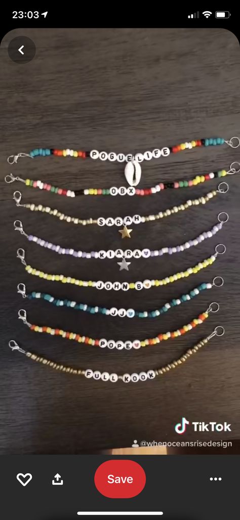 Homemade Braclet Inspiration, Cute Sayings To Put On Bracelets, The Summer I Turned Pretty Inspired Bracelets, Diy Cute Beaded Bracelets, Jj Maybank Clay Bead Bracelet, Obx Clay Bracelets, Clay Bead Bracelet Ideas Tsitp, Obx Clay Bead Bracelet Ideas, Aesthetic Clay Bead Necklaces