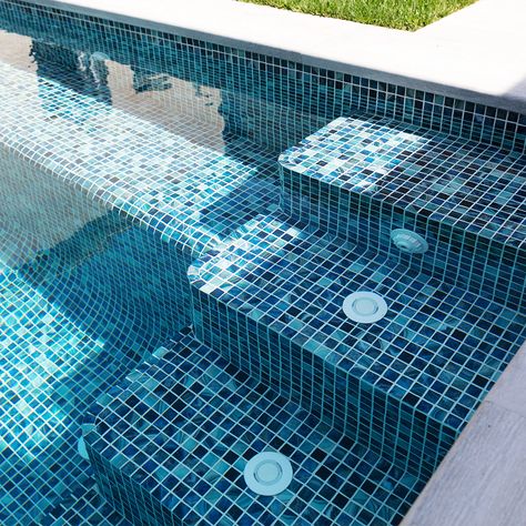 Eco-Friendly Glass Pool Tile Harmonize any living space with the Nature Series by Vidrepur. From calming seas to lush rainforests, this 100% recycled, eco-friendly mosaic features a color palette exemplifying the beauty of our planet. With Technoclean Technology, Nature is the very first self cleaning, anti-viral and anti-bacterial glass mosaic tile that has be tested and certified by the Tile Council of North America (TCNA). The perfect choice for any aquatic environment, both commercial and re Aquatic Environment, Glass Pool Tile, Glass Pool, Pool Tile, Glass Mosaic Tiles, Tile Samples, Glass Mosaic, Mosaic Tile, Glass Tile