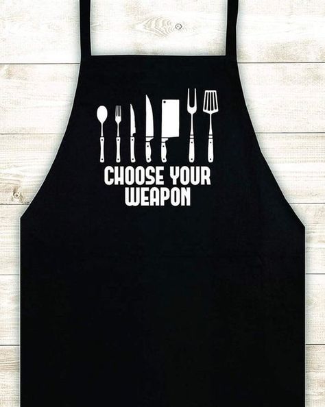 A great grilling apron idea! Funny Aprons For Men, Customised Aprons, Grilling Apron, Custom Apron, Moms Cooking, Funny Aprons, Grill Apron, Cool Aprons, Embroidered Apron