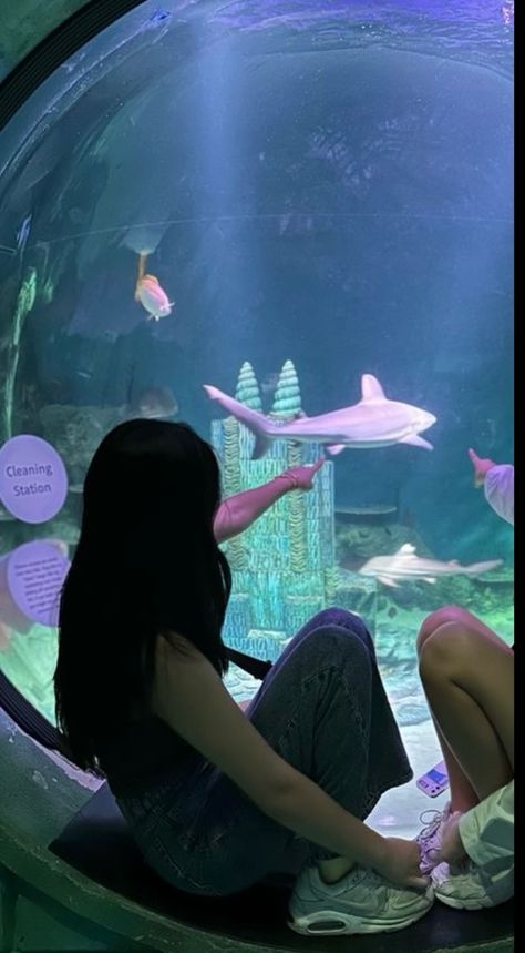 Sharkkk!! Aquarium Photoshoot Friends, Pic Ideas 2 People, Aquarium Matching Pfp, Aquarium Date Wlw, Aquarium Poses, Best Friend Icon, Yana Core, Wlw Icons, Wlw Pfp