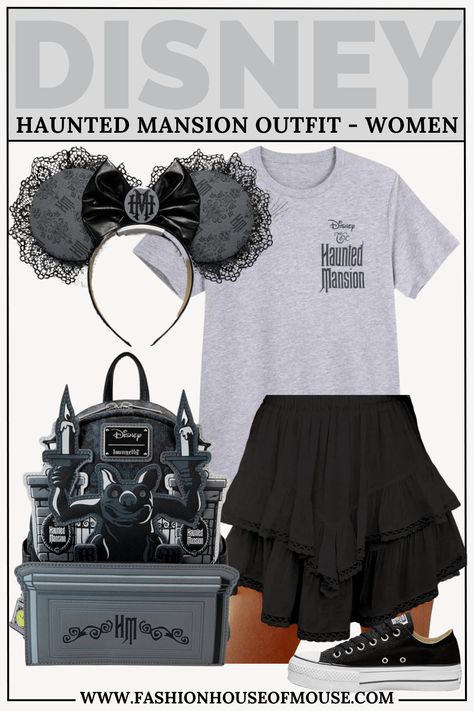 Disney Outfits Women Will Love - Haunted Mansion - Fashion House of Mouse Halloween Disney Outfits Women, Inspired Disney Outfits, Disneyland Dress, House Of Mouse, Disney Outfits Women, Epcot Theme Park, Not So Scary Halloween Party, Halloween Party Costume, Disney World Planning Guide