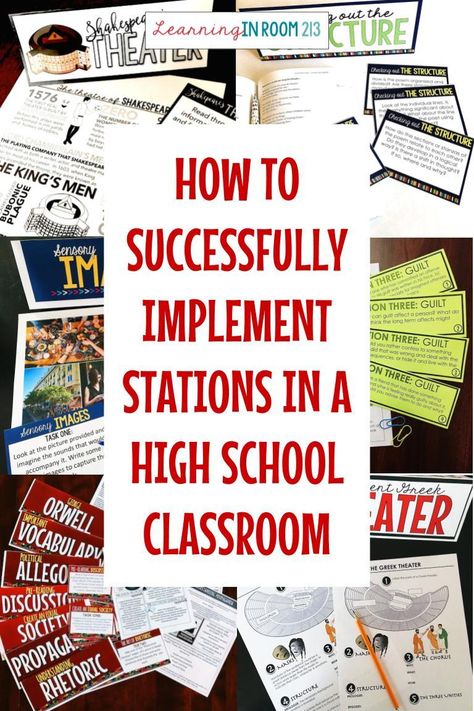 Learning Stations High School English, Learning Stations High School, High School Learning Support Classroom, Ela Stations Middle School, Learning Strategies High School, Classroom Stations, School Diy Ideas, Student Centered Learning, Teaching High School English