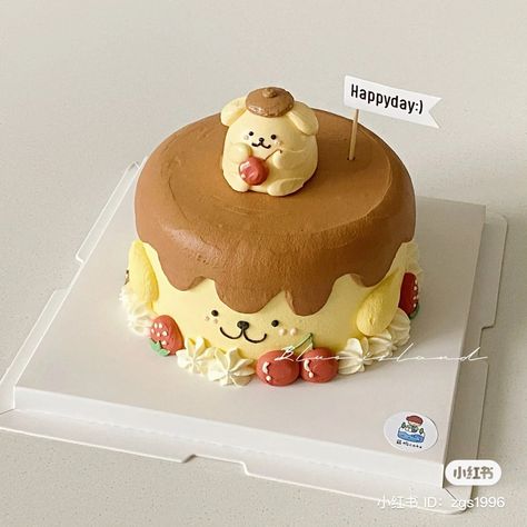 Pompompurin Cake, Capybara Cake, Korean Pastry, Paint Cakes, Cake Cafe, Korean Cake, Cake Boxes, Cake Inspo, Pastry And Bakery