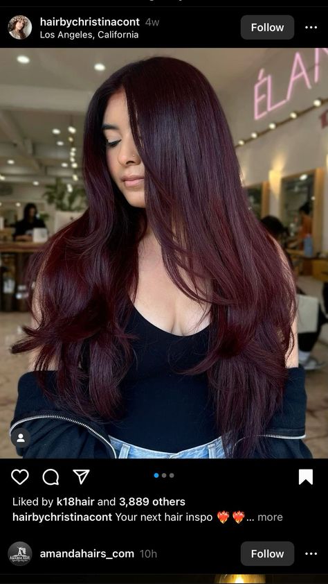 💇‍♀️🌸 Embrace the freshness of spring with gorgeous brunette hair colors, available now on Amazon! Explore a range of shades from warm caramel to cool chestnut to find your perfect match. Click to shop and transform your locks for the new season! #SpringBrunette #HairColor #AmazonFinds Burgundy Hair Olive Skin, Dark Red Burgundy Hair, Dark Berry Hair, Cherry Coke Dark Red Hair Color Burgundy, Burgundy Hair Colour For Indian Skin, Dark Red Hair Balayage, Deep Cherry Red Hair Burgundy, Burgundy Hair Pale Skin, Burgundy Hair Plum