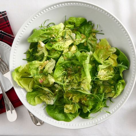 Butter Lettuce Salad with Champagne and Shallot Vinaigrette | Williams Sonoma Butter Lettuce Salad, Bistro Salad, Shallot Vinaigrette, Dressing Simple, Cheese Croutons, Butter Lettuce, Marinating Chicken Breast, Classic Caesar Salad, Christmas Dinner Menu