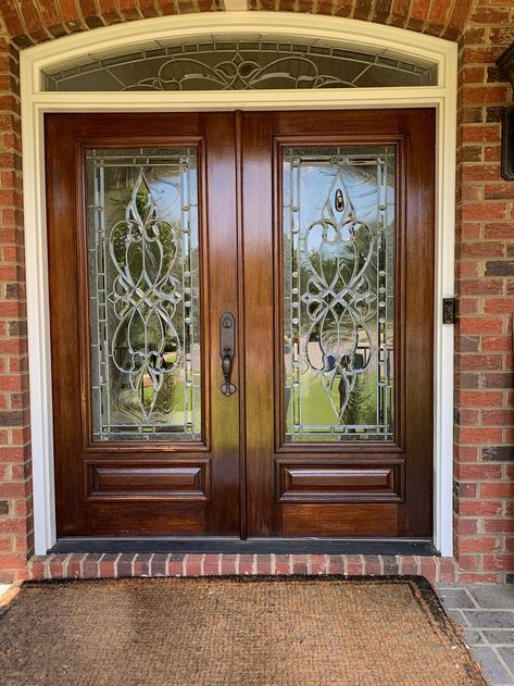 Stain Glass Doors, Custom Wood Doors, Stained Doors, Stained Glass Door, Custom Doors, Double Entry Doors, Solid Wood Doors, Front Entry, Custom Door