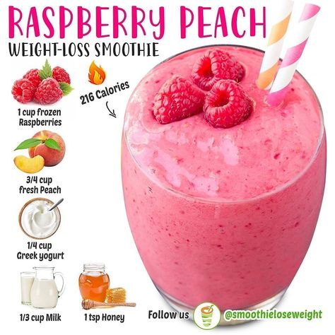 This Raspberry Peach Smoothie Shake is bursting with bright raspberry flavor! With a short and simple ingredient list, this vibrant… Raspberry Peach Smoothie, Peach Smoothie, Fruit Smoothie Recipes Healthy, Detox Smoothies, Easy Healthy Smoothies, Smoothie Recipes Healthy Breakfast, Smoothie Drink Recipes, Raspberry Smoothie, Smoothie Challenge