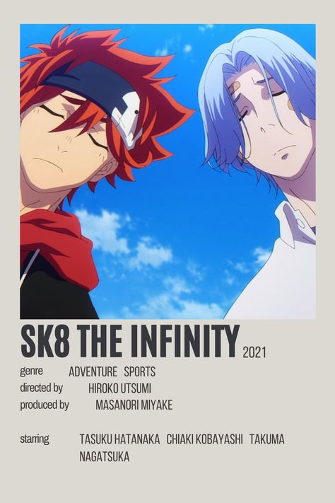 minimalist show poster #sk8theinfinity #minimalistshowposter Sk8 Minimalist Poster, Best Anime Films, Given Minimalist Poster, Polaroid Poster Anime, Anime Show Posters, Anime Info Cards, Anime Cards Aesthetic, Anime Poster Ideas, Given Anime Poster