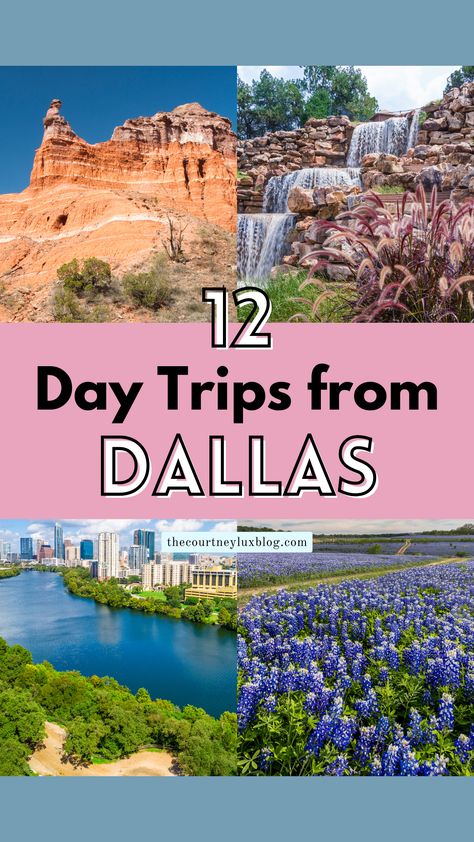 These are 12 of the best day trips from Dallas, Texas, as told by a native Texan! From an hour to more than a few hours, these are the best trips to take in a single day from Dallas, Texas. #texastravel #dallastexas #texas Day Trips From Dallas Texas, Day Trips From Dallas, Girls Roadtrip, Explore Texas, 2 Days Trip, Texas Things, Texas Travel, Tourist Places, Dallas Fort Worth