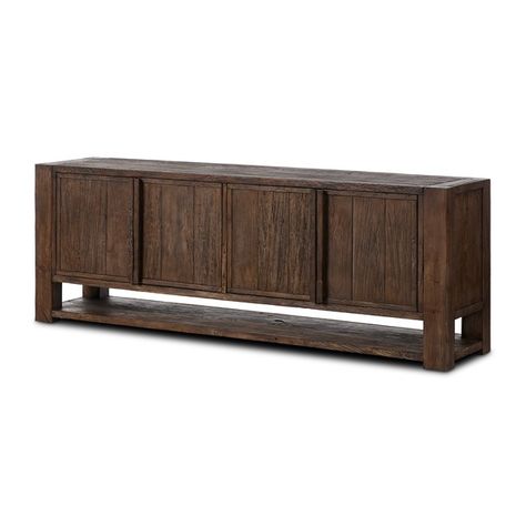 Storage & Media | Wolcott Sideboard-Smoked Alder Rustic Sideboard, Credenza Bar, Bar Accessories Decor, Fabric Sectional, Cleaning Wood, Cabinet Shelving, Curio Cabinet, Bathroom Wall Sconces, Sideboard Console