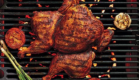 Grilled Flattened Paprika Chicken - Sobeys Inc. Cornell Chicken, Smoked Chicken Recipes, Smoked Whole Chicken, Thyme Chicken, Whole Chicken Recipes, Spicy Seasoning, Paprika Chicken, Smoked Chicken, Whole Chicken