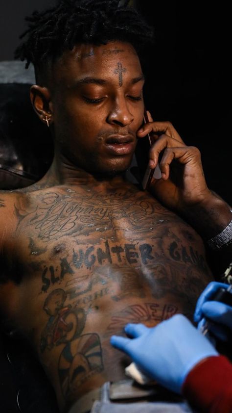 21 Savage 22 Savage, 21 Savage Rapper, Savage Tattoo, Black Men Tattoos, Savage Wallpapers, Savage Mode, 21 Savage, Black Tattoo, Phone Stuff