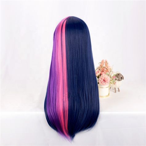 Wholesale Wholesale 80cm Long Straight Purple Pink Mixed My Pony Twilight Sparkle Wig Cosplay Synthetic Anime Wig With One Ponytail From m.alibaba.com Twilight Sparkle Hair Dye, Twilight Sparkle Hair, Twilight Sparkle Cosplay, One Ponytail, Braided Bun Styles, Grey Hair With Bangs, Girls Updo, Anime Hairstyles, Mane 6