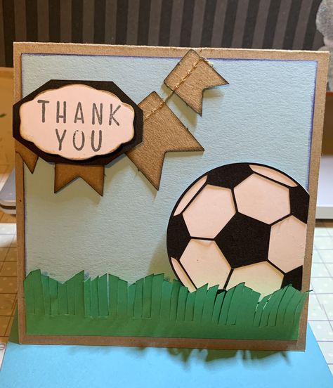 Soccer Thank You Cards, Interesting Activities, Teacher Appreciation Cards, Soccer Cards, Soccer Coach, Scrapbook Book, Golden Birthday, Birthday Cards For Friends, Diy Crafts For Kids Easy