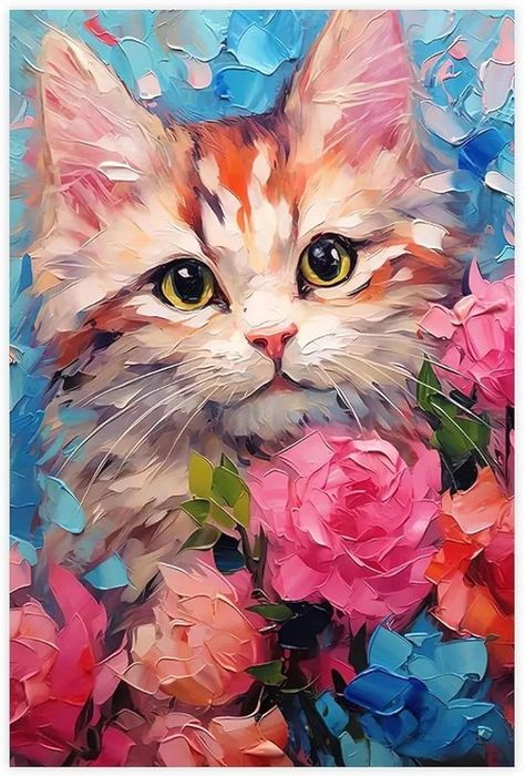 Cat Art Drawing, 4d Art, Italy Music, Gallery Illustration, Bright Colors Art, Art Examples, Cats Art Drawing, Animal Illustration Art, Animal Portraits Art