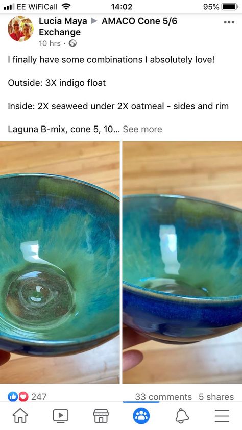 Pottery Glazing Combinations, Amaco Cone 6 Glaze Combinations, Amaco Sapphire Float Glaze Combinations, Cool Pottery Designs, Opulence Glaze Combinations, Amaco Seaweed Glaze Combinations, Seaweed Glaze Combinations, Oatmeal Glaze Combinations, Potters Choice Glaze Combinations