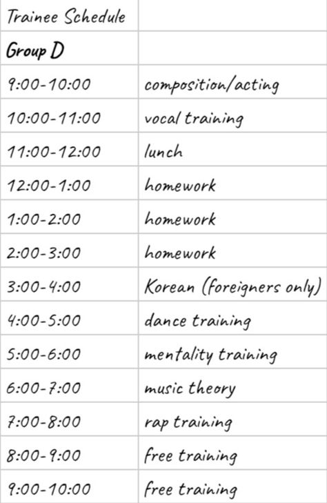 Yg Trainee Schedule, Kpop Idol Routine, Kpop Trainee Schedule Jyp, Jyp Trainee Schedule, Kpop Trainee Schedule Hybe, K Pop Trainee Schedule, Idol Schedule, Kpop Trainee Schedule, Trainee Kpop Schedule