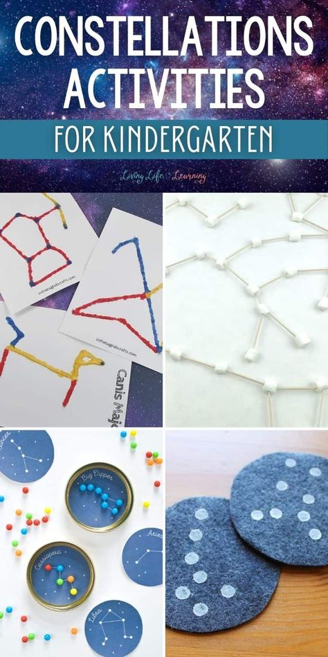 If your young kids love the stars and space, these constellations activities for kindergarten will surely make them excited to go on a stargazing activity and more fun homeschool lessons about the stars with you. Stars Activities For Preschool, Constellation Projects For Kids, Star Activities For Kids, Constellation Crafts For Kids, Comet Craft, Constellation Project, Space Activities For Kindergarten, Star Art Projects For Kids, Constellation Activities For Kids